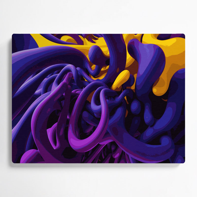 «Biomorphic Abstraction 53», art mural en métal mauve, H 20 po x l 24 po