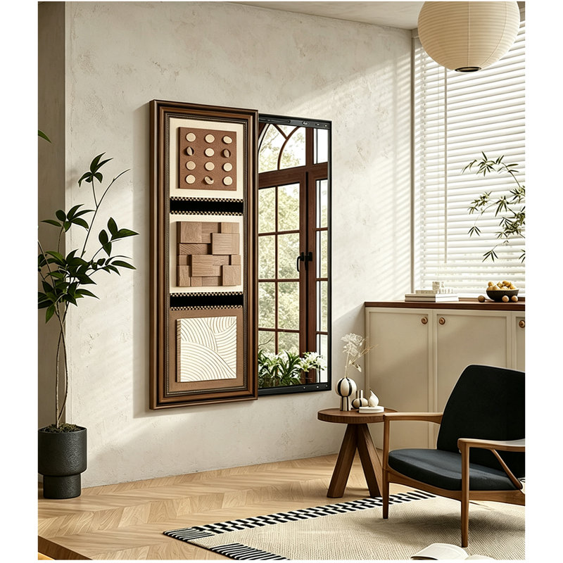 Solid Wood Frame Rectangle Wall Mirror