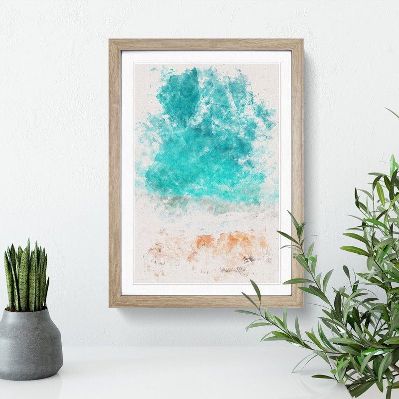 Sydney Australia Beach - Picture Frame Graphic Art, Oak Framed, 63cm H x 45cm W x 2cm D