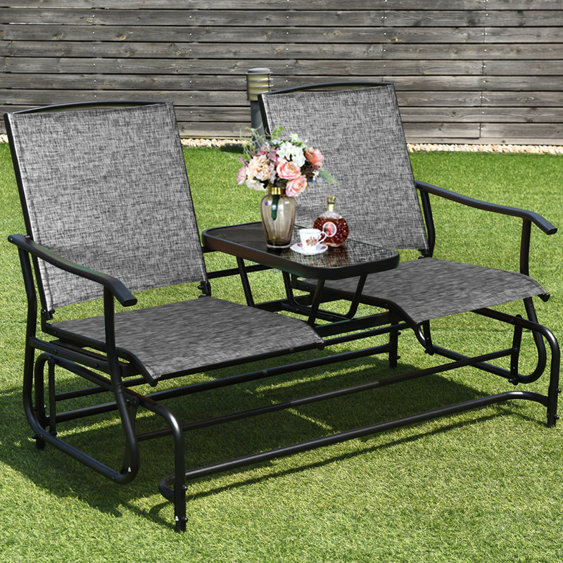 Banc oscillant pour 2 personnes Auyeung, Gris