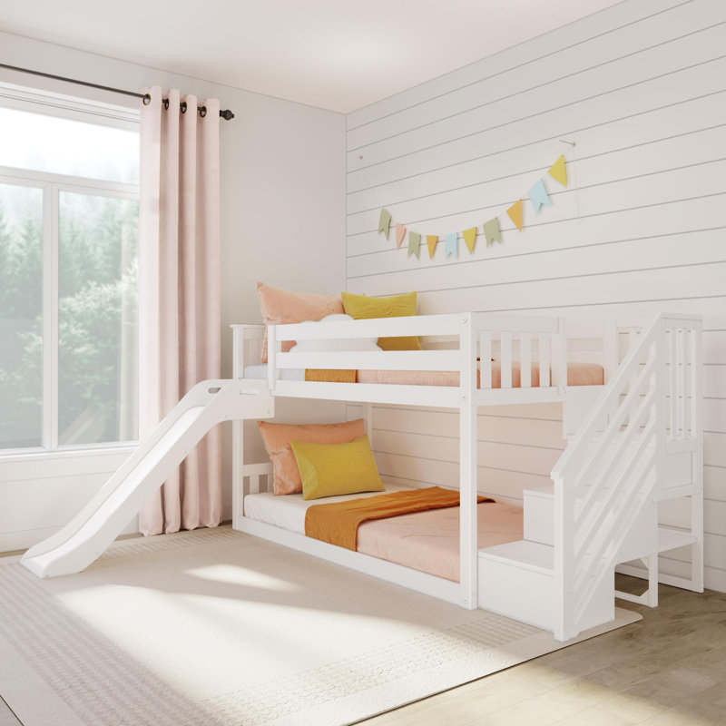 Kincer Kids Twin Over Twin Bunk Bed, White