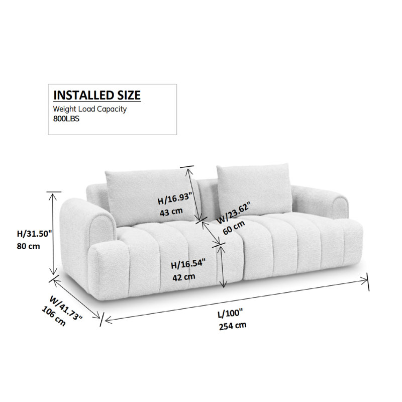 2PS, canapé modulaire moderne, 4 places, canapé rembourré en velours chenille pour petit salon