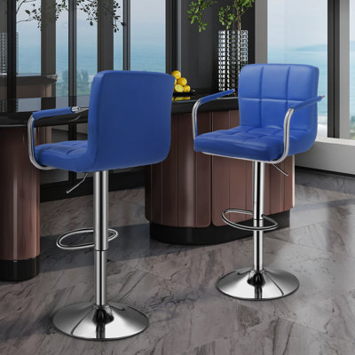 Tabouret de bar pivotant à hauteur réglable avec hauteur de comptoir et dossier Tabourets de bar en similicuir avec repose-pieds et accoudoirs