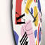 Organique et éléments en rouge, jaune et rose - horloge murale moderne-60329405
