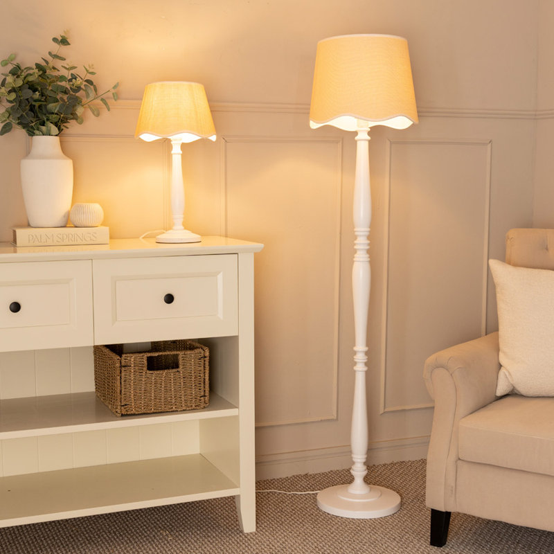 Arite Wood Table Lamp, No, White, White
