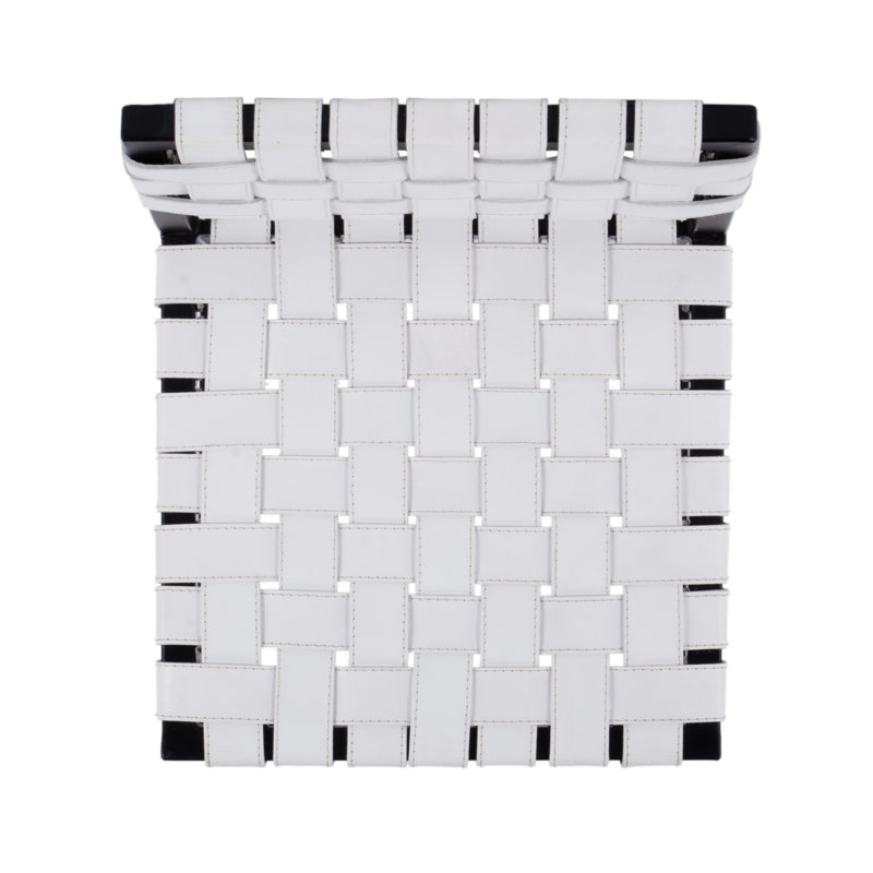 Bromley Iron and Leather 24.5" Counter Stool, White/Black