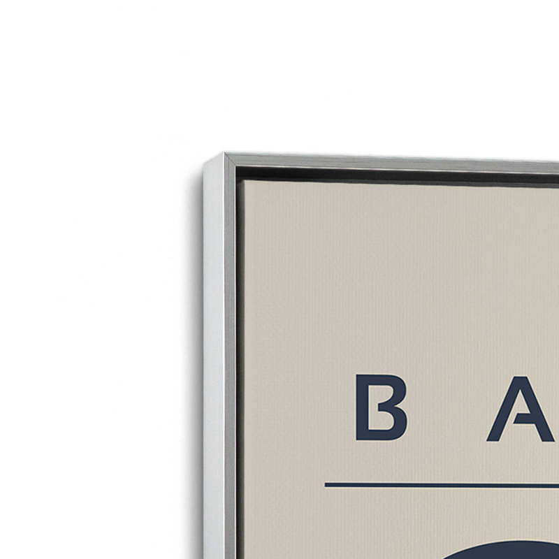 «Midnight Retro Bauhaus», reproduction sur toile encadrée, H 12,75 po x l 8,75 po, Cadre flottant en chrome poli