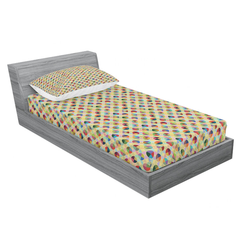 Microfiber Geometric Sheet Set, Twin Sheet Set with Fitted Sheet and 1 Pillowcase
