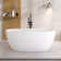 59” L X 30” W Freestanding Contemporary Soaking Acrylic Bathtub with Overflow and Drain