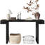 Table de bout rustique 60 pouces, table d'appoint rustique à finition bois vieilli pour le salon, couloir, noir-240688078