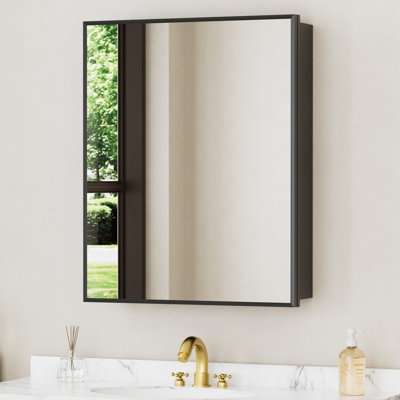 Elise 20 In.w X 28 In. H Rectangular Aluminum Medicine Cabinet With Mirror,wall/recessed,4mm Silver Door