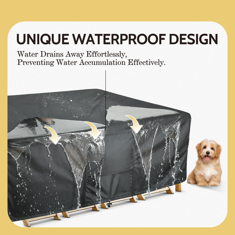 Large Black Waterproof Oxford Fabric Patio Furniture Cover