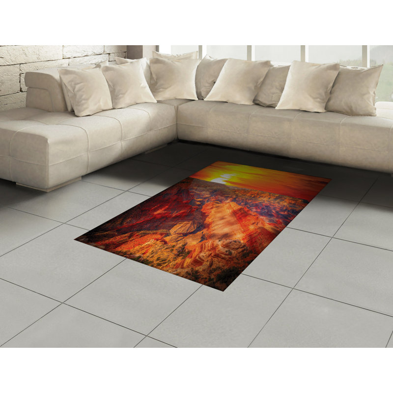 Canyon American High Density Long Fiber Poly Threads Decorative Area Rug Carpet, Rectangle 4' x 5'8"