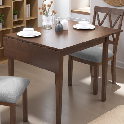 Table de salle à manger extensible de 29 à 45 po pour 4 personnes, table de cuisine pliante avec pieds en bois d'hévéa, table de salle à manger peu encombrante pour le salon, la cuisine, la salle à manger et les petits espaces