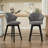 Modern Adjustable & 360° Swivel Counter Stools Set Of 2 - 25" Counter Height Durable PU Leather, BIFMA Certified For Kitchen Island & Home Bar, Gray-1179671443