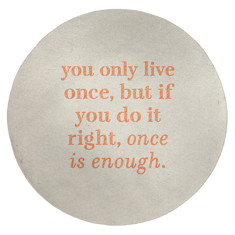 Quotes Chenille Indoor Rug, Round 5'