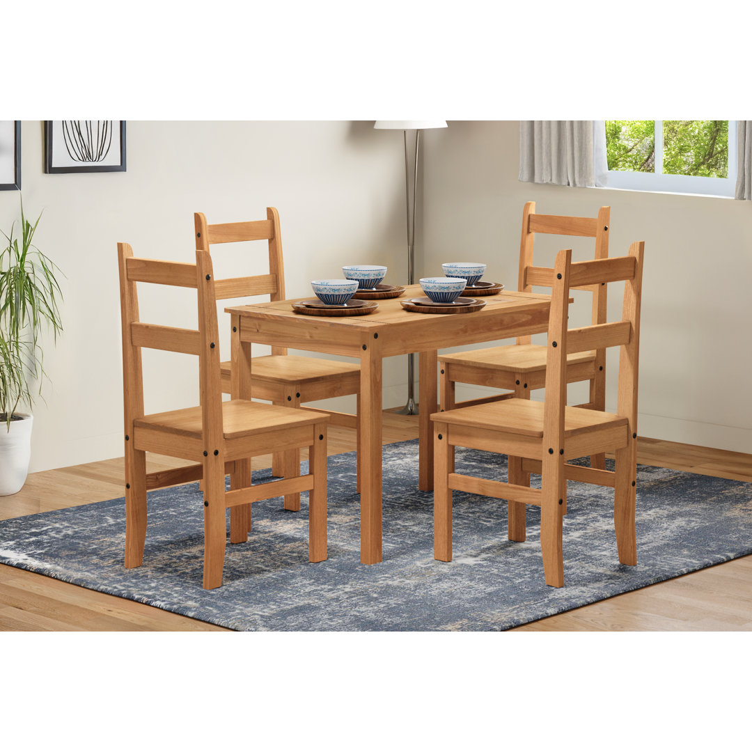 Bridewell 4 - Person Pine Solid Wood Dining Set