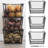 Sorbus 6 Pack Stackable Metal Storage Basket with Handles in Silver-885878472