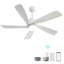 Ventilateur de plafond moderne 52 pouces avec lumière à DEL à intensité variable et 5 pales en bois massif avec télécommande et moteur à courant continu réversible-384601362-384601372