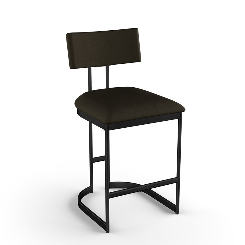 Lucio Polyurethane Counter & Bar Stool, Counter Stool (26.75" Seat Height), Black