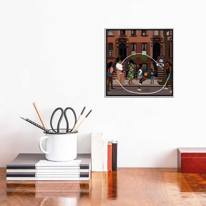 " Juneteenth " by Artpce, 18" H x 18" W, Floater Framed Canvas, Silver