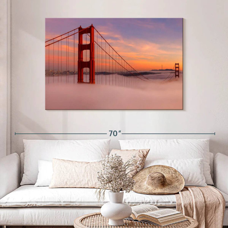 Lilie Golden Gate Bridge Clouds, H 32 po x l 48 po
