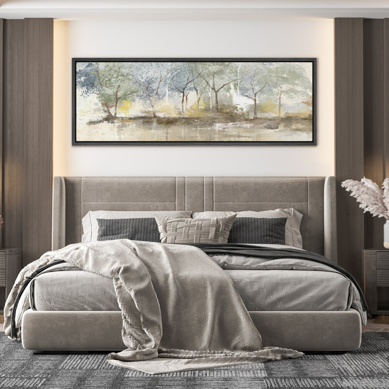 «Rustic Abstract Forest Landscape Extra Large», reproduction d'art sur toile encadrée, H 20 po x l 60 po