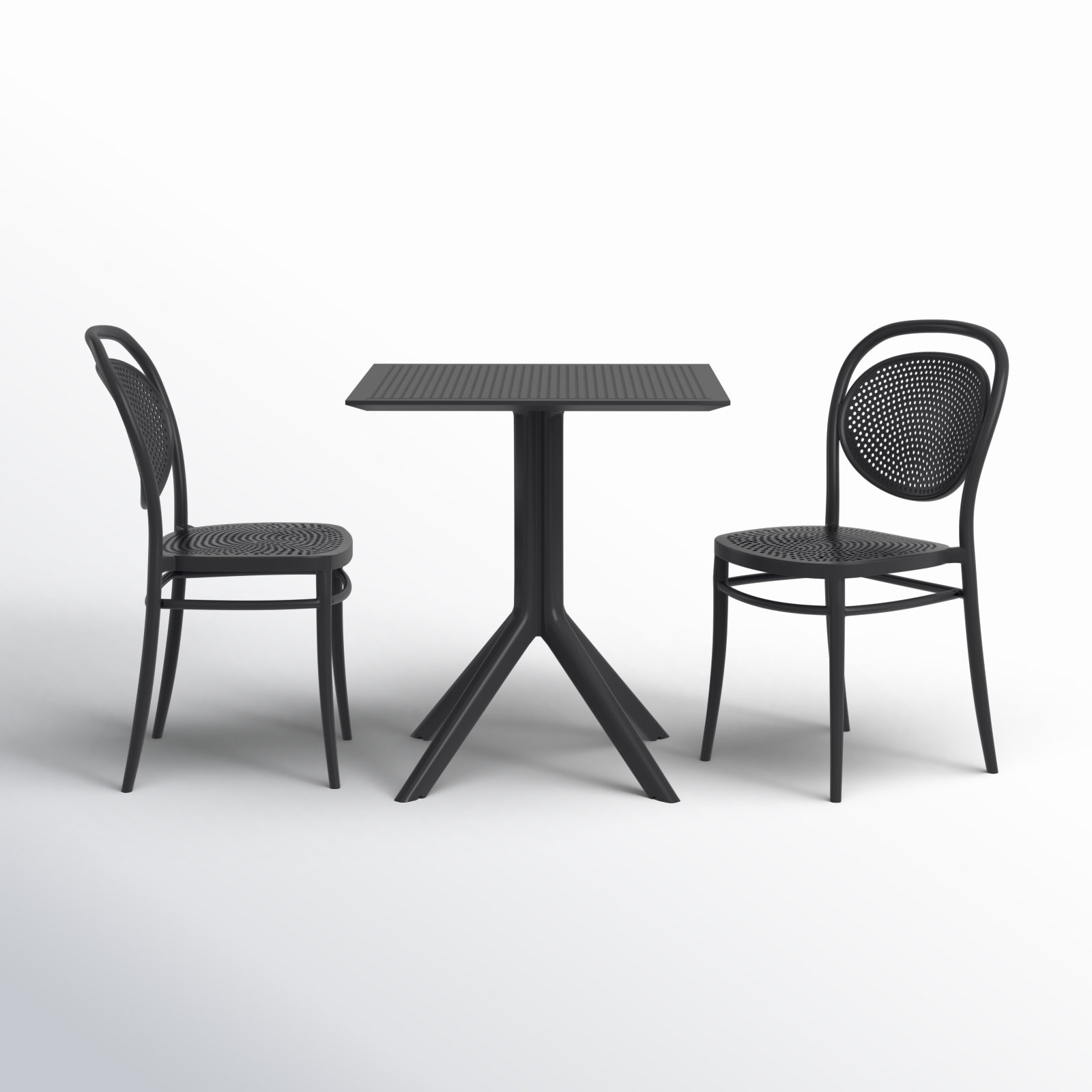 Farrah 28" Patio Bistro Set, Black