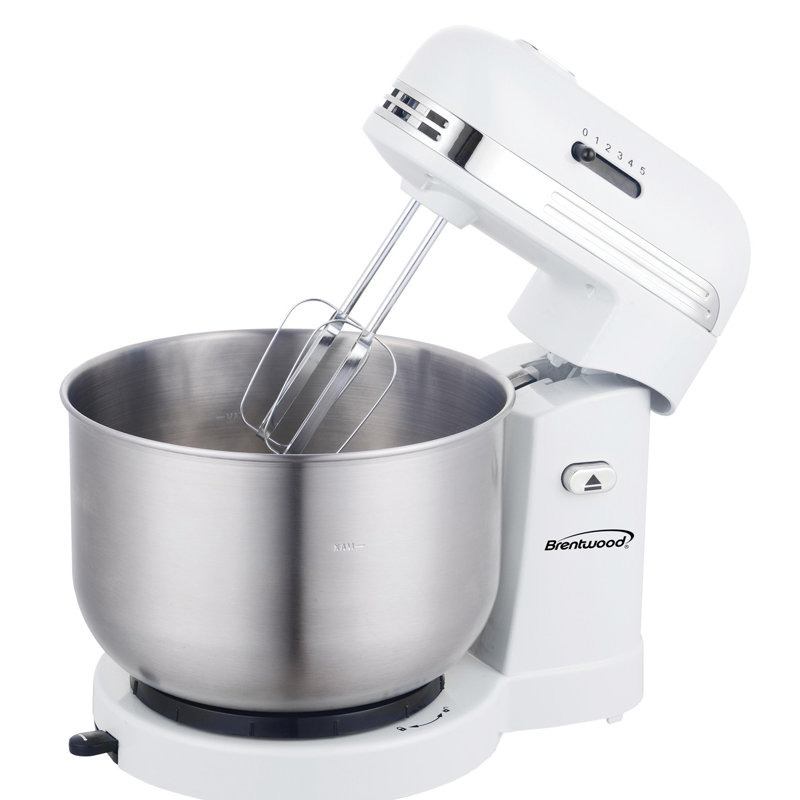 Brentwood 5 Speed 3.5 Quarts Stand Mixer, White