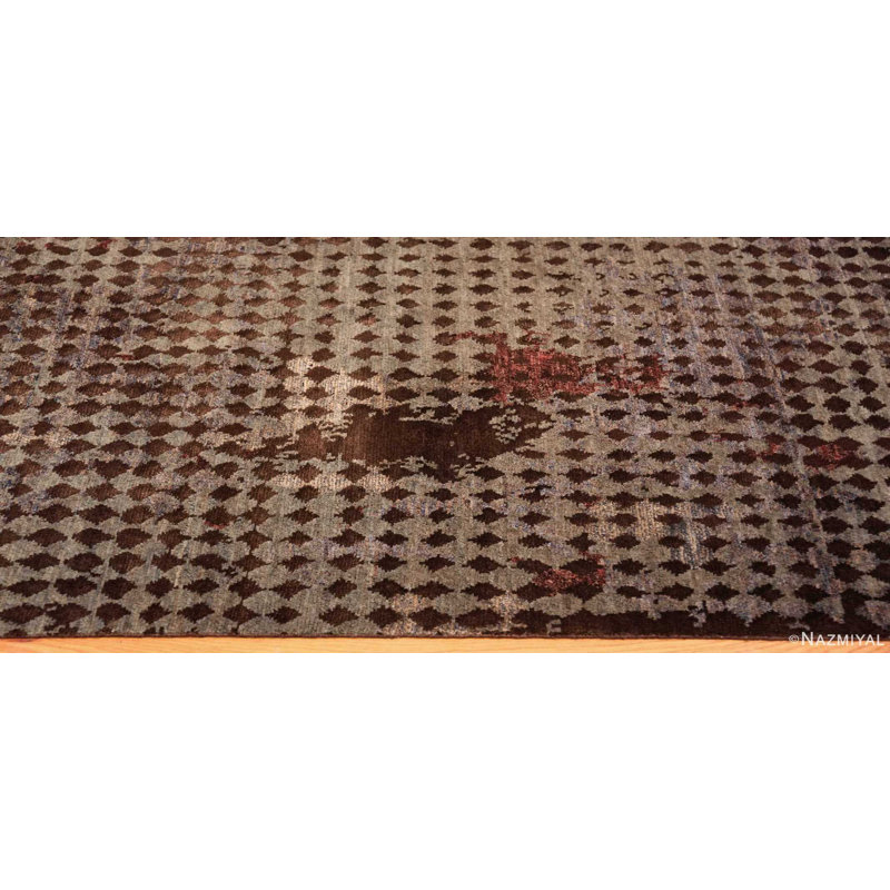 One-of-a-Kind Rectangle 9' X 12' New Age Area Rug in Red/Gray