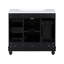 Meuble-lavabo contemporain noir - 36 po x 18 po x 34 po, 4 tiroirs et 1 porte d'armoire, rangement polyvalent, lavabo intégré en résine, tablettes réglables, cadre en bois massif avec panneau de fibres à densité moyenne