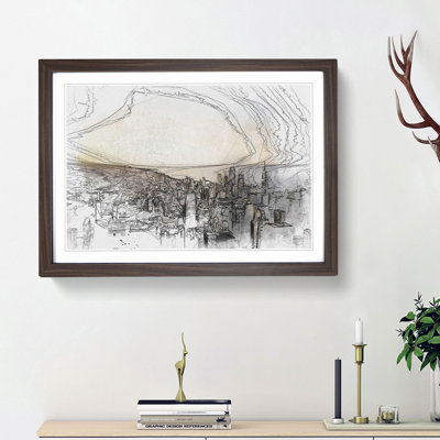 High over the Chicago Skyline in Abstract - Picture Frame Graphic Art Print