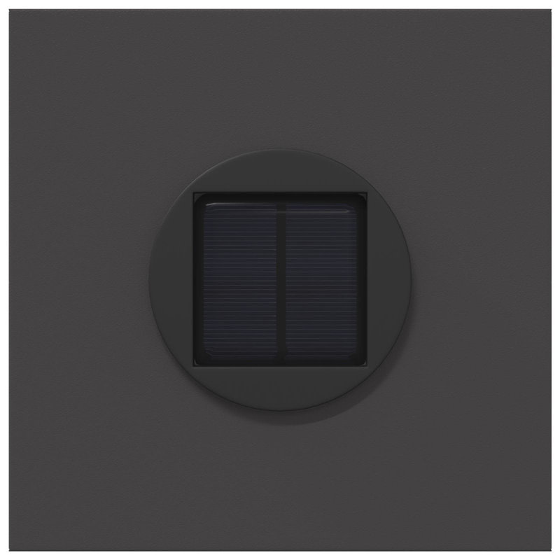 Solar Powered Steel Pathway Light, Black, 80cm H x 18cm W x 18cm D