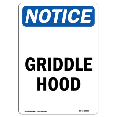 Griddle Hood Aluminum Sign 12 x 18