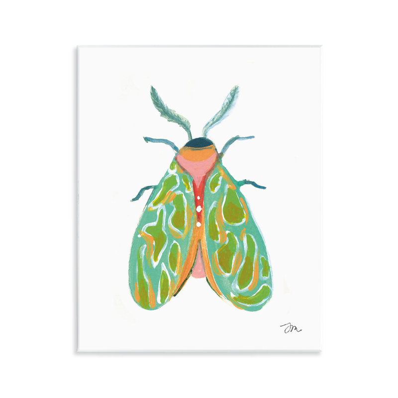  Art mural vert à motif de papillon de nuit par Jessica Mingo