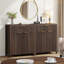 Buffet moderne avec grand tiroir, buffet de rangement avec tablette réglable, armoire d'entrée avec design ondulé, rangement parfait pour la salle à manger, la cuisine et le vestibule-1230659429