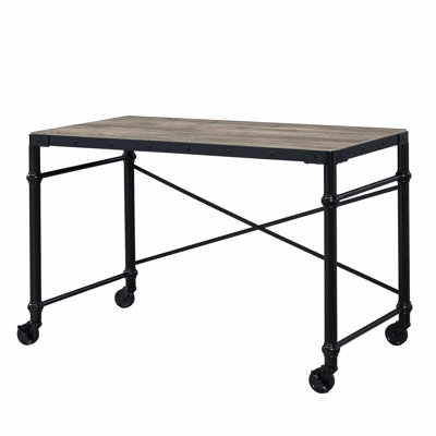 Oklarth Rustic Oak & Black Finish Writing Desk