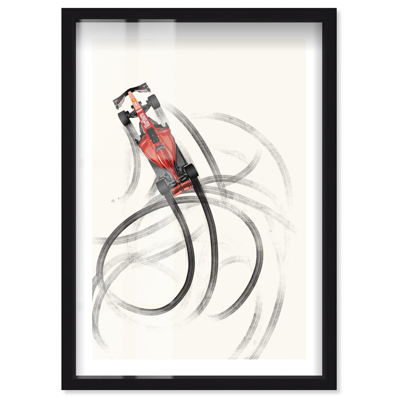 Affiches de Formule 1 «Drifting Away Shadowbox» par Notoriart, cadre noir, 21 x 31, H 31 po x l 21 po, Structure noire