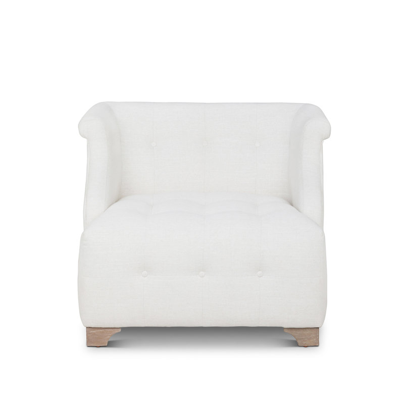 Scroll Arm Occasional Chair, Mocha, Ivory