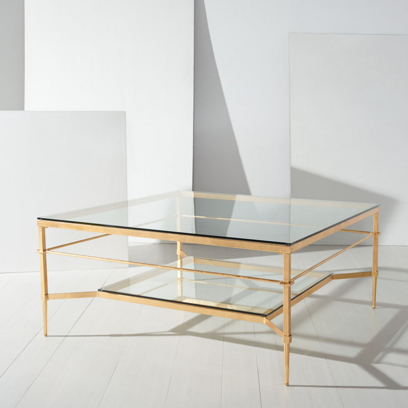 Table basse avec rangement Genevieve, Or