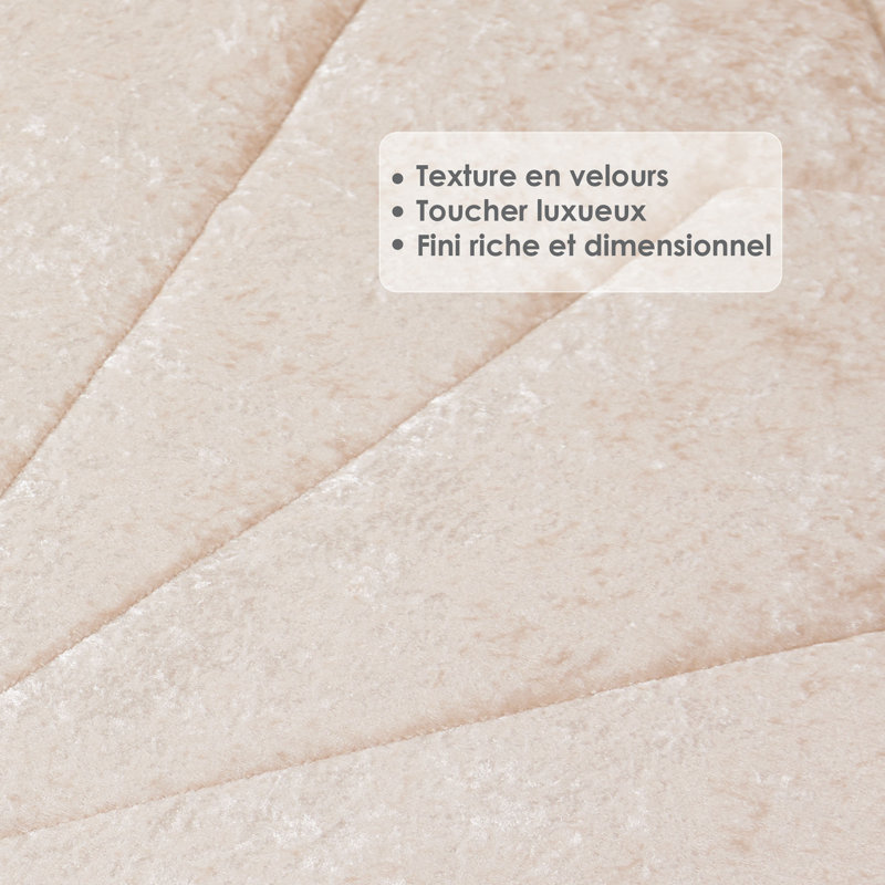 Ensemble d'édredon réversible à motif géométrique en velours 3 pièces Gabriel, Double/Grand, 3, Rosé