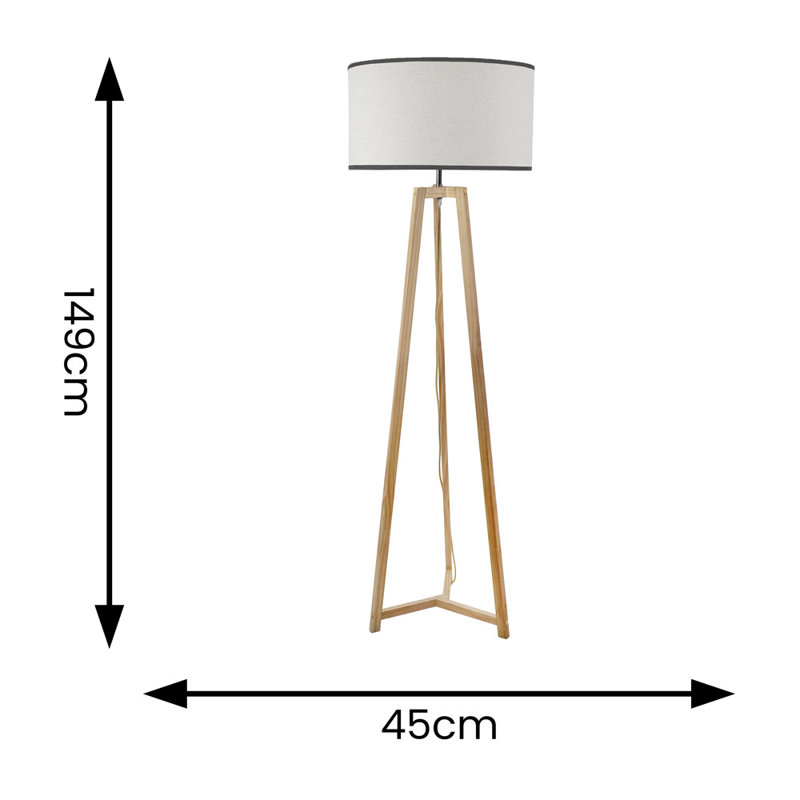 Carrizal 148cm Tripod Floor Lamp, Natural/Black, No