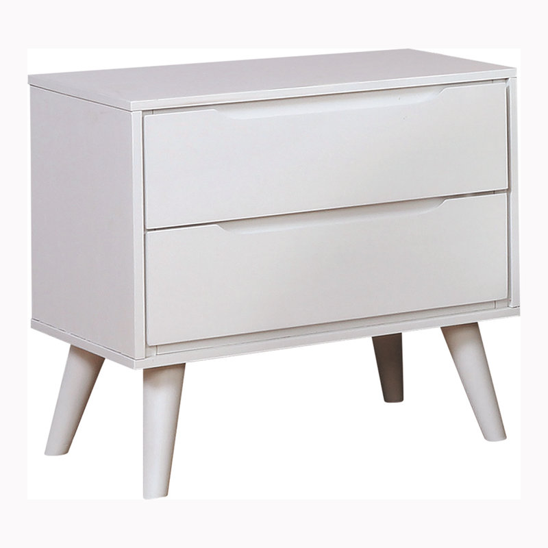 Baruyr 60.03cm W Solid Wood Bedside Table, White