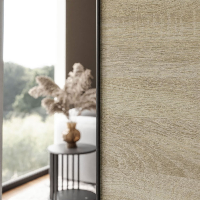 HINOKI Sliding Doors, 76 cm, Sonoma Oak