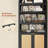 81" Tall Arched Cabinets, Bookcase With Storage, Black+oak