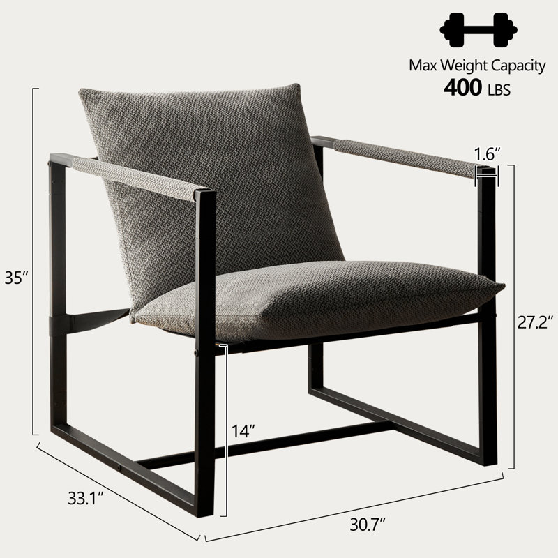 Chaise d'appoint rembourrée en lin
