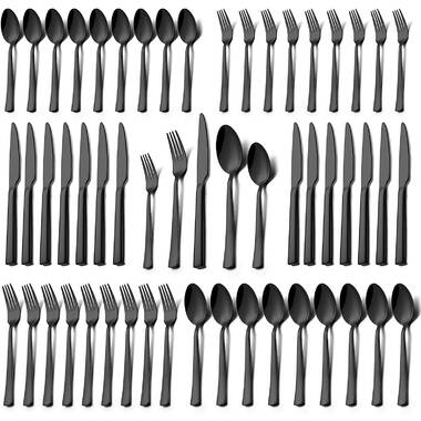 Sarah-Ann 40 Piece Stainless Steel Flatware Set Service for 8 Orren Ellis Color: Black