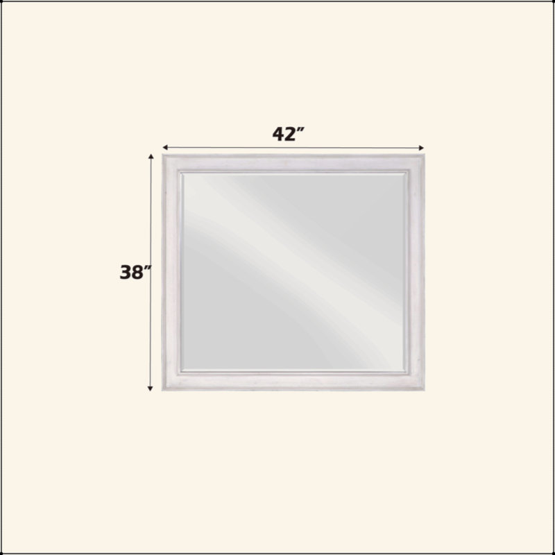 Weathered White Finish Mirror