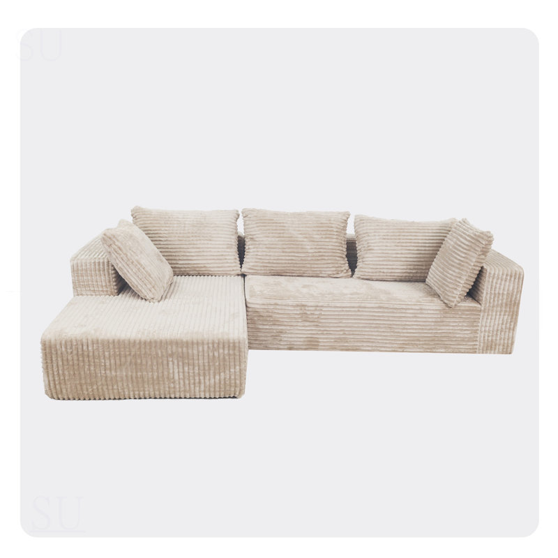 Cloud Sectional Couch With L-Shape Chaise, Modern Modular Sofa With Deep Seat, Upholstered For Living Room, No Assembly Required