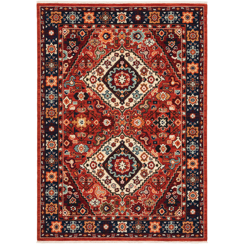 Oaklynn Performance Oriental Indoor Rug, Rectangle 3'3" x 5'